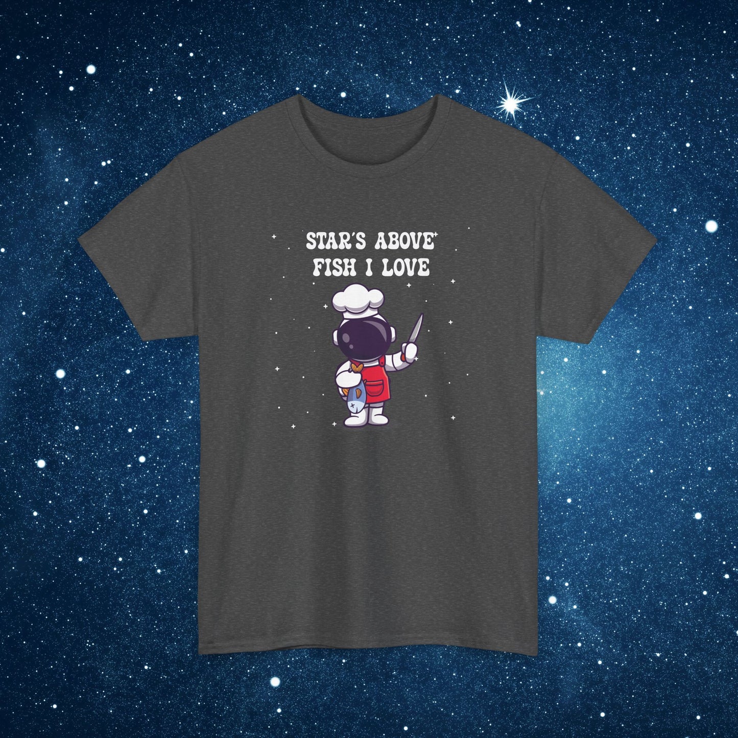 Stars Above Fish I Love National Astronaut Day Unisex Graphic T Shirt