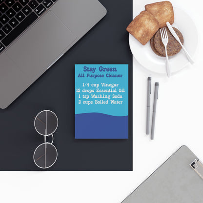 Keep Clean Stay Green Earth Day Hard Backed Recipe Notebook