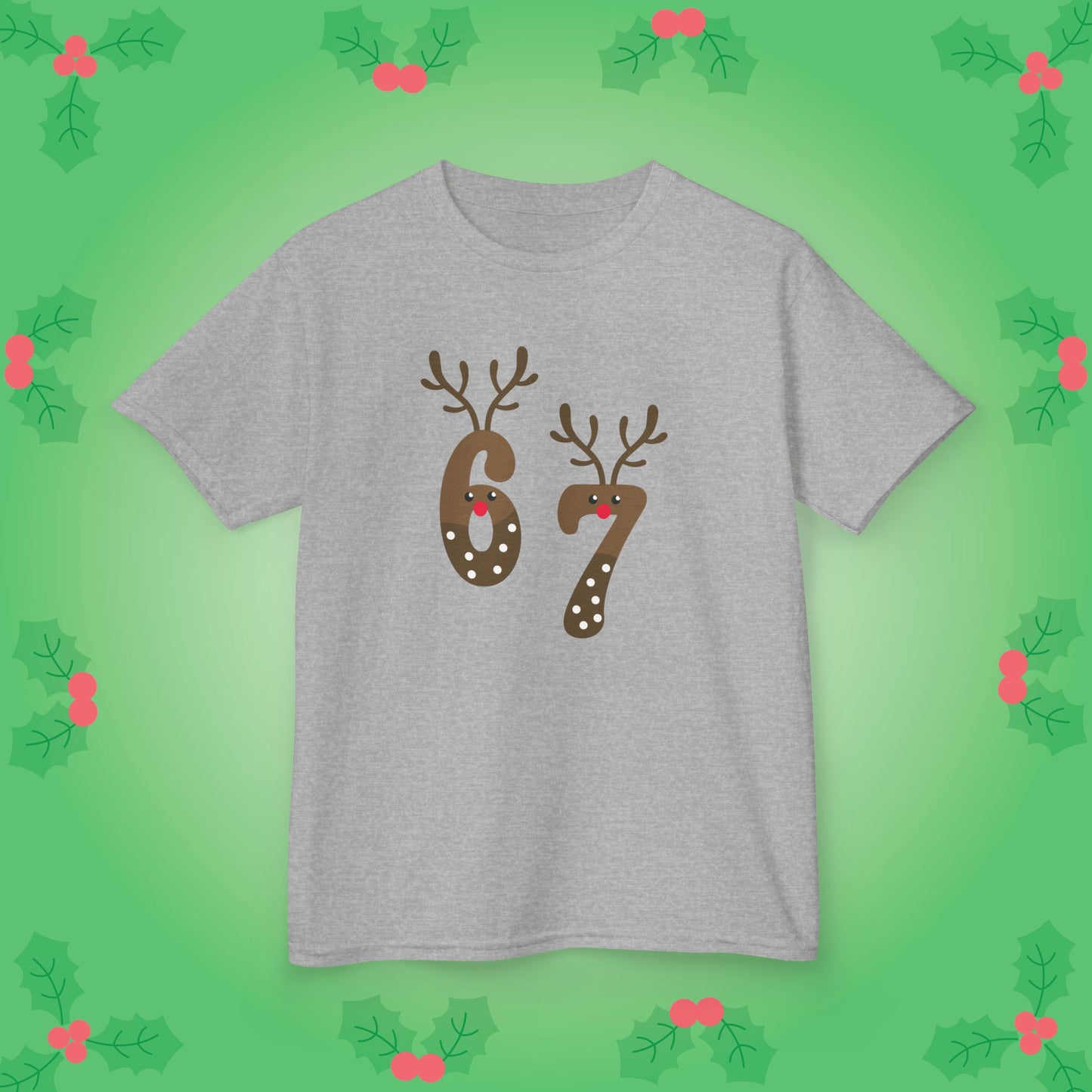 Reindeer Christmas 67 Tee Fun Trending Kids Cotton T Shirt Six Seven Youth