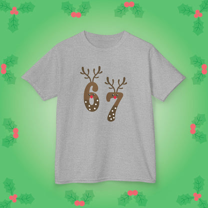 Reindeer Christmas 67 Tee Fun Trending Kids Cotton T Shirt Six Seven Youth
