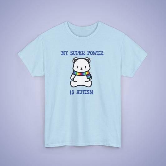 Polar Bear Neurodiversity Graphic My Super Power is Autism Awareness Unisex T Shirt