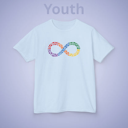 Infinity Hearts Graphic Neurodiversity Autism Awareness Cotton Youth T Shirt