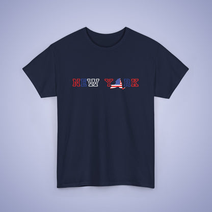 New York Map Text Art Proud American Unisex T Shirt