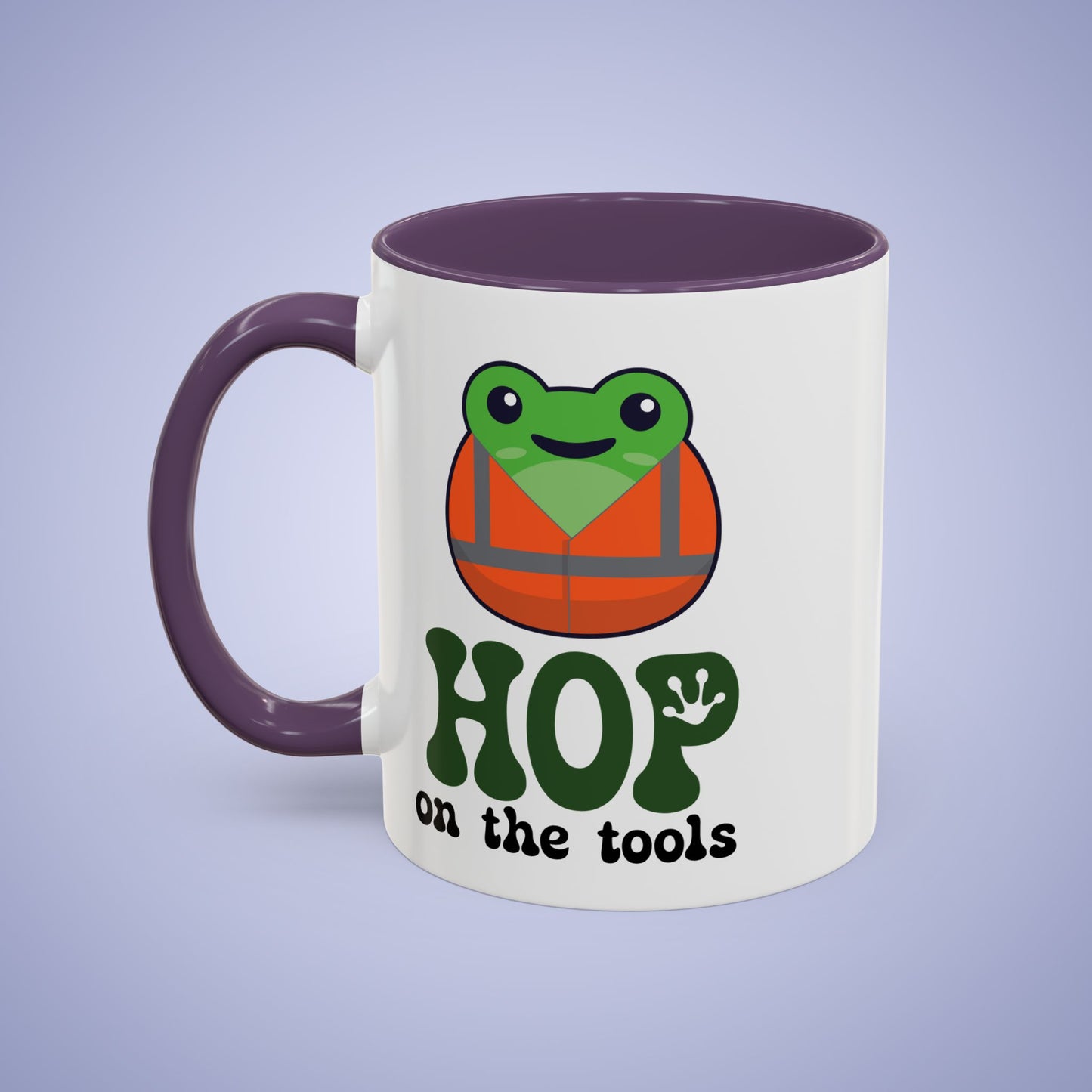 Hop On the Tools Labourer Frog Lover Gift Coffee Mug Ceramic
