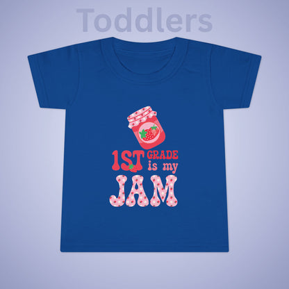 First Grade is my Jam Strawberry Kids Cotton T Shirt Back To School Toddler
