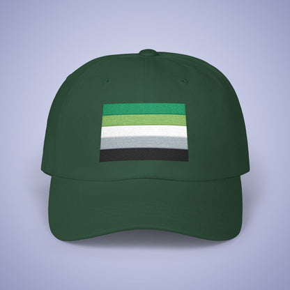 Aromantic Flag Pride Month Embroidered Classic Dad Cap Unisex Coloured Embroidery