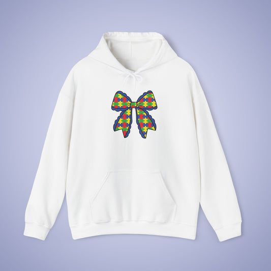 Love Needs No Words Coquette Bow Graphic Autism Awareness Hoodie Unisex