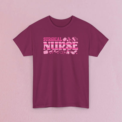 Surgical Nurse Doodle Art Breast Cancer Support Doctor Nurse Unisex T Shirt