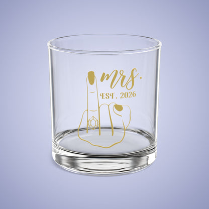 MRS Est 2026 Personalized Engagement Rocks Glass Gold