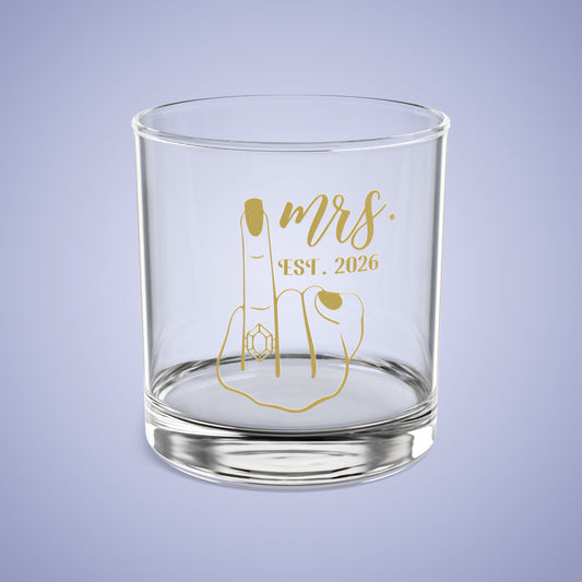 MRS Est 2026 Personalized Engagement Rocks Glass Gold
