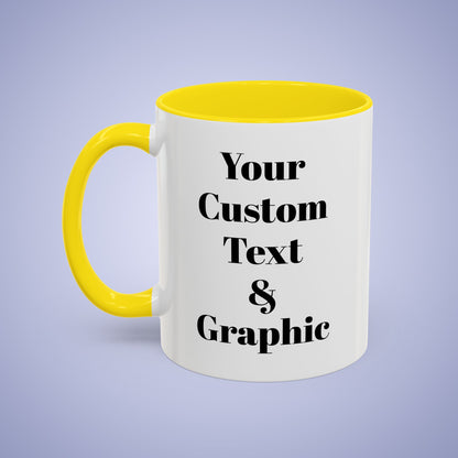 Personalized Coffee Mug - 11oz or 15oz Yellow Ceramic Accent