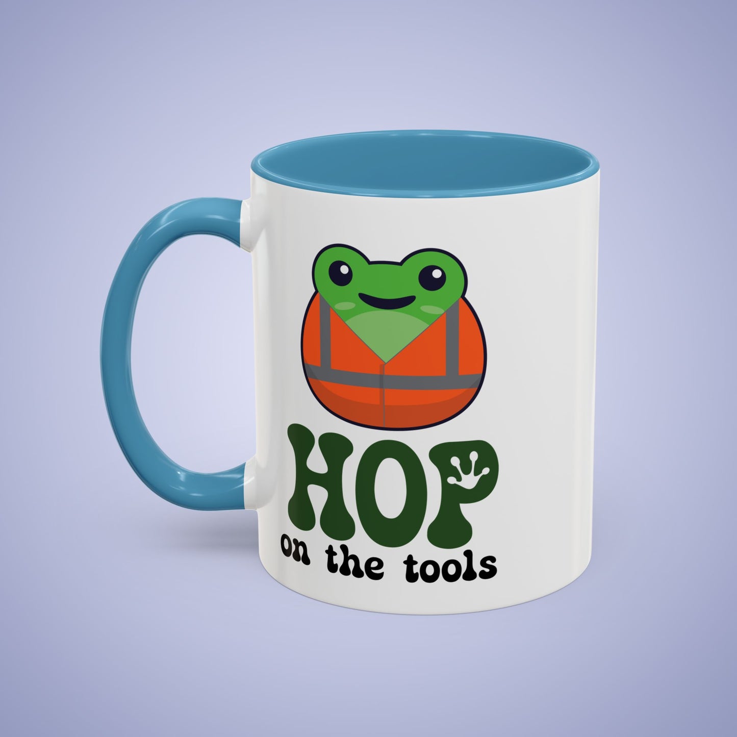 Hop On the Tools Labourer Frog Lover Gift Coffee Mug Ceramic