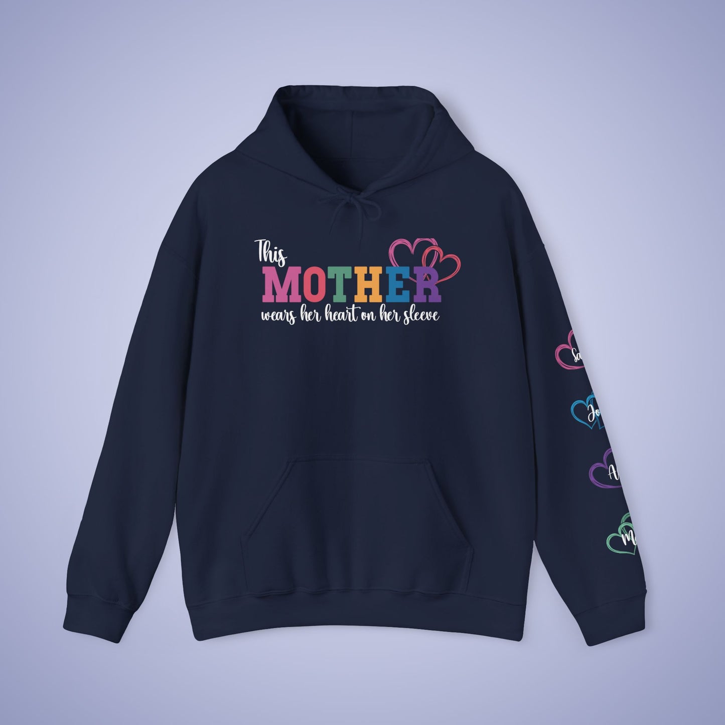 This Mother Wears her Heart on her Sleeve Unisex Hoodie Personalized
