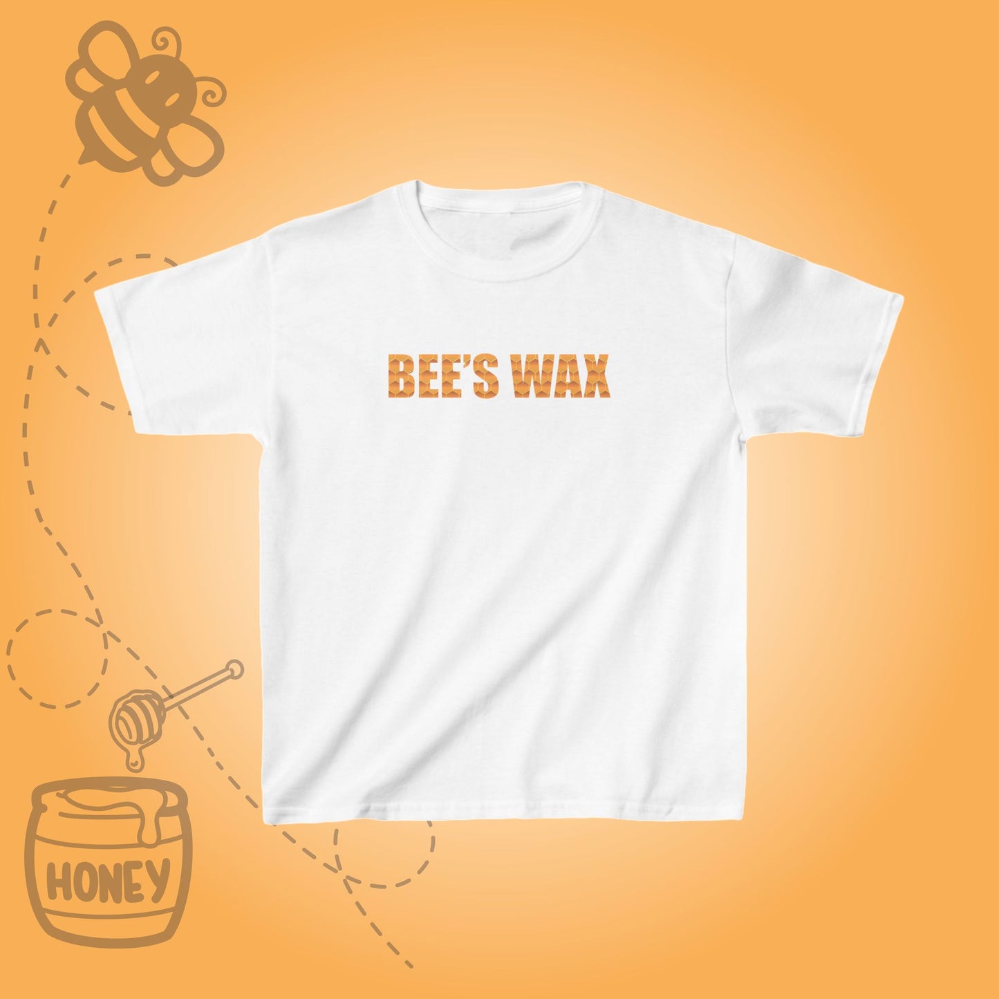 Bees Wax Sweet As Honey Honeycomb Word Art Design Kids Tshirt