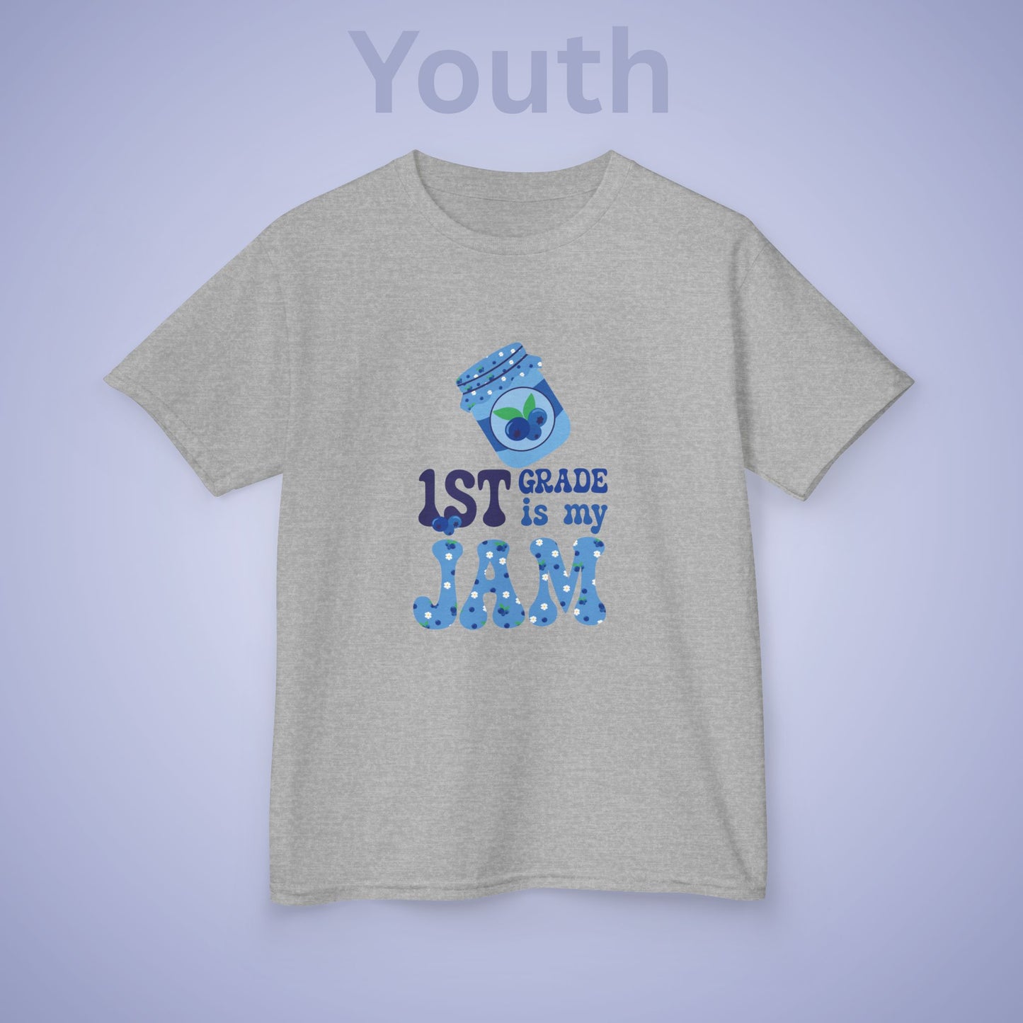 First Grade is my Jam Blueberry Kids Cotton T Shirt Back To School Youth