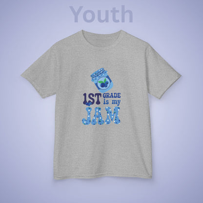 First Grade is my Jam Blueberry Kids Cotton T Shirt Back To School Youth