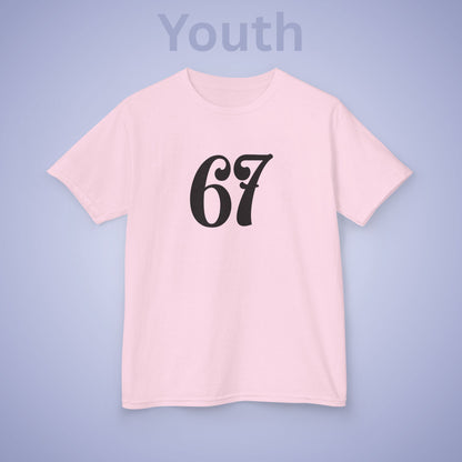 Calligraphy 67 Tee Fun Trending Kids Cotton T Shirt Six Seven Youth