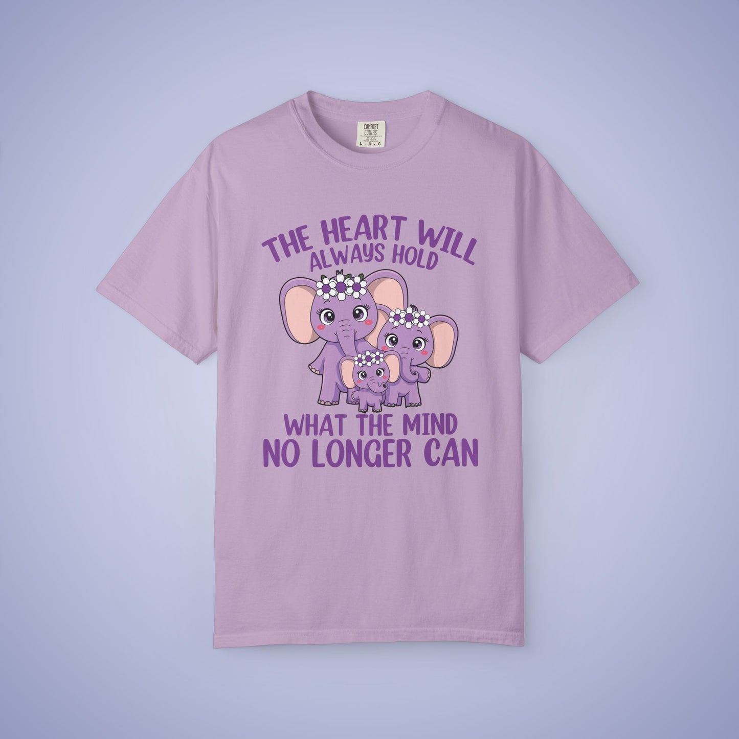 The Heart Will Always Hold What the Mind No Longer Can Alzheimers Awareness Comfort Colors T Shirt Unisex