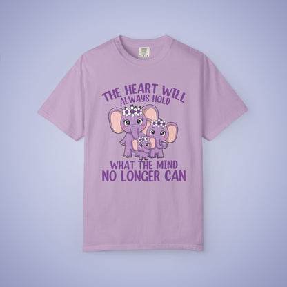 The Heart Will Always Hold What the Mind No Longer Can Alzheimers Awareness Comfort Colors T Shirt Unisex