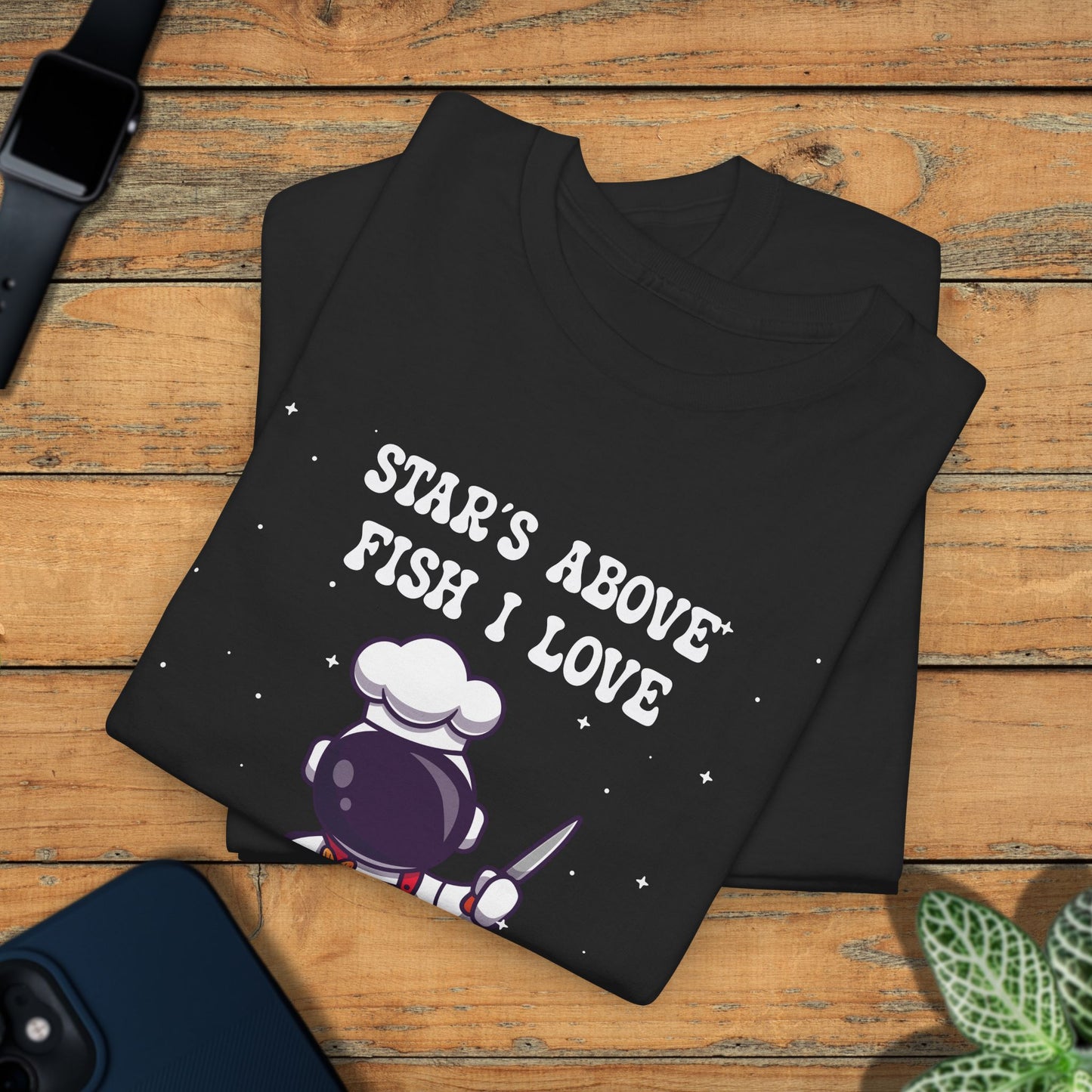 Stars Above Fish I Love National Astronaut Day Unisex Graphic T Shirt
