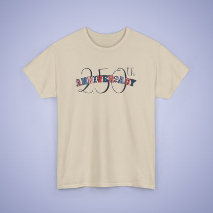 250 Years of Freedom Patterned Text Word Art USA Celebration Unisex T Shirt