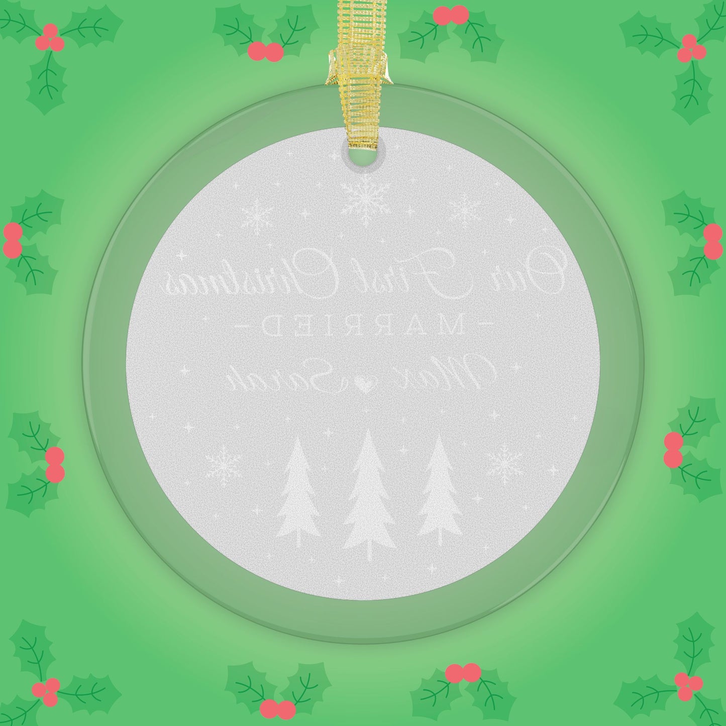 Our First Christmas Married Newlywed Personalized Glass Ornament Gift