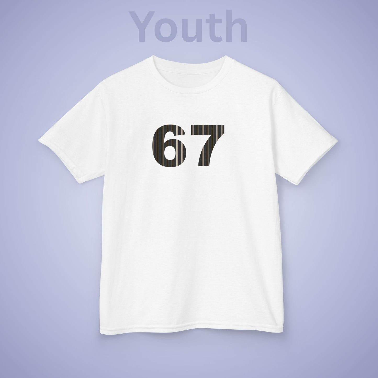 Striped 67 Tee Fun Trending Kids Cotton T Shirt Six Seven Youth