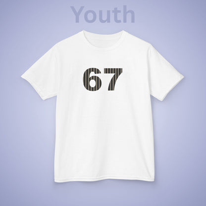 Striped 67 Tee Fun Trending Kids Cotton T Shirt Six Seven Youth