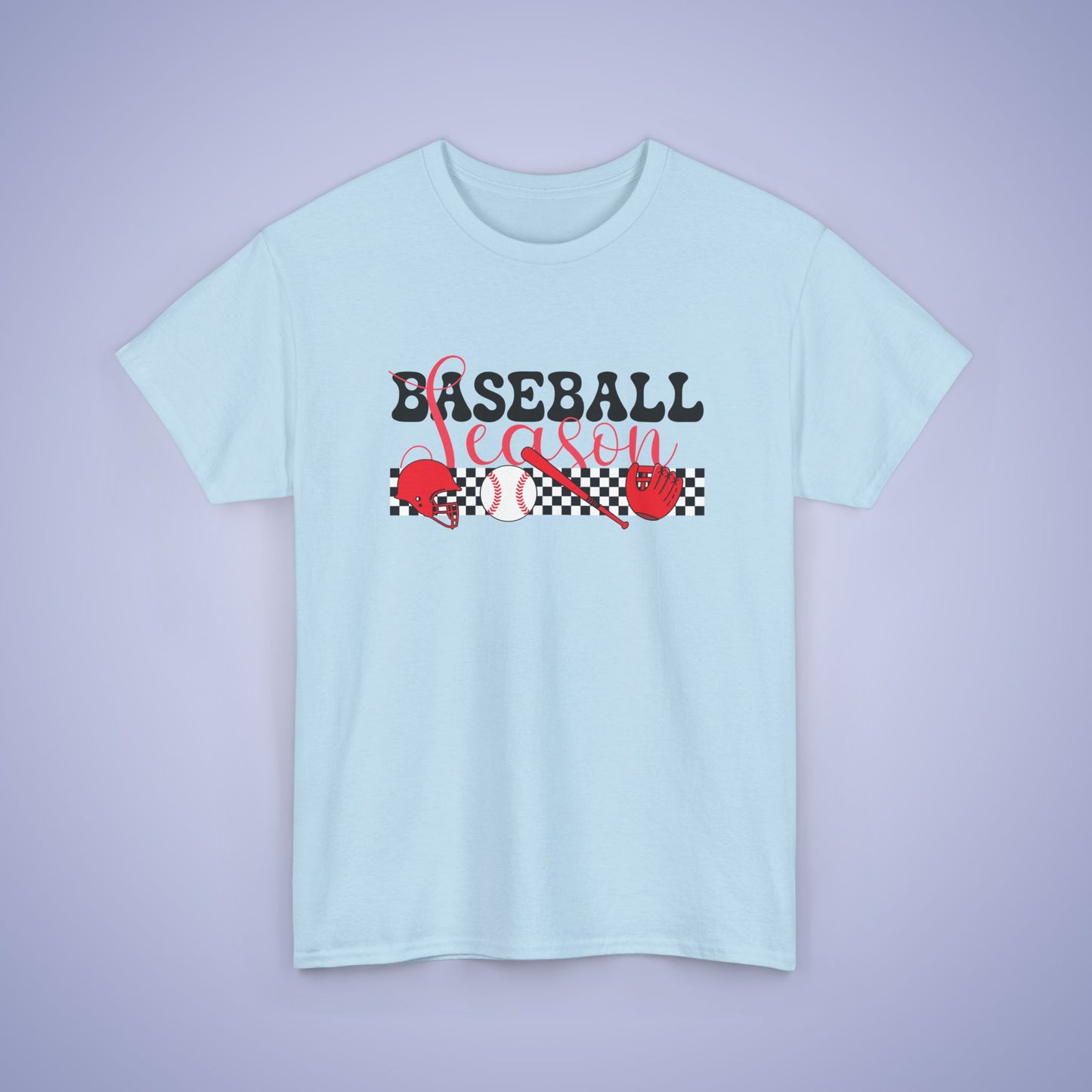 Baseball Season Graphic Checkered Unisex T Shirt