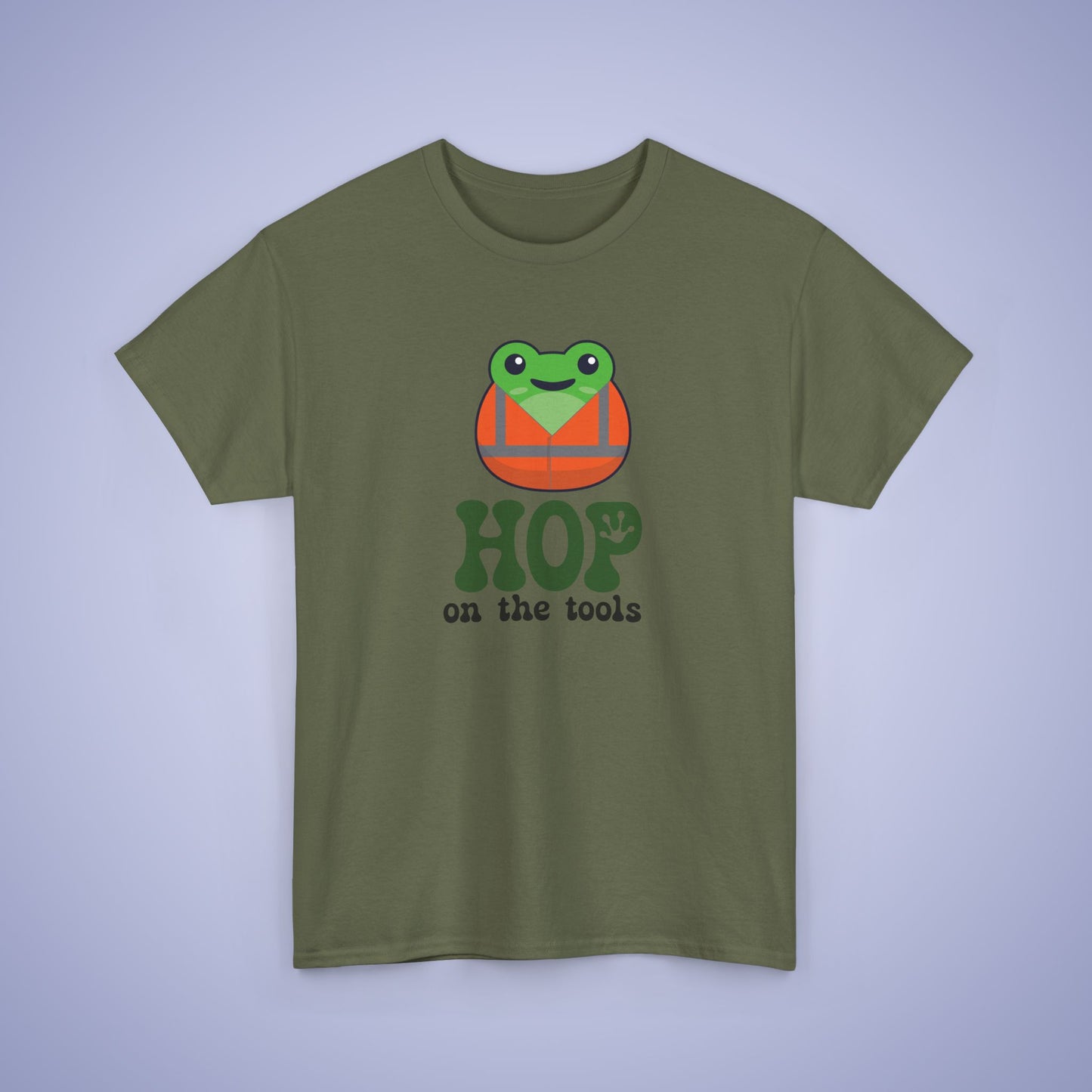 Hop on the Tools Graphic Tee Frog Lover Funny Labourer Unisex T Shirt