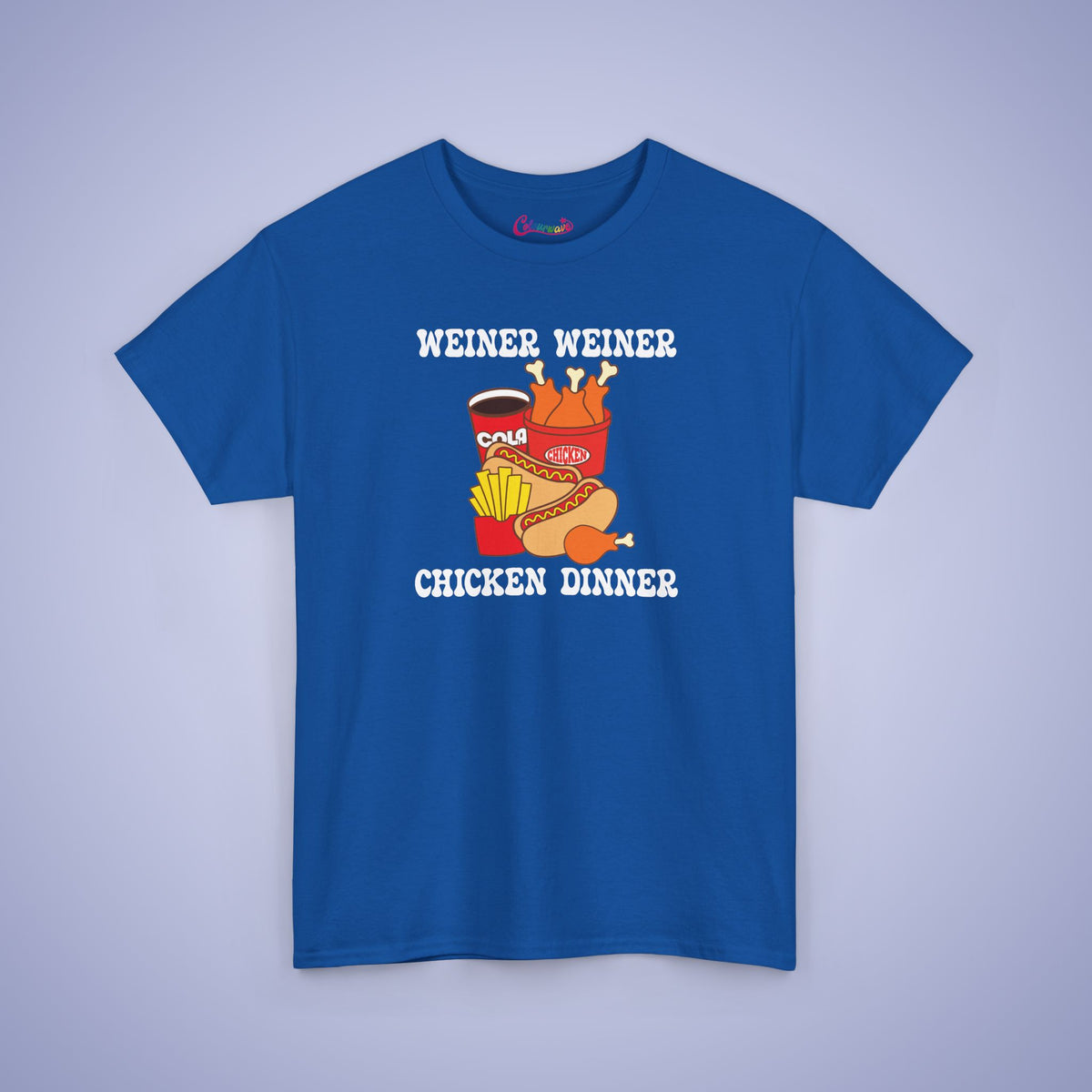 Weiner Weiner Chicken Dinner Funny Hot Dog T-Shirt | Hot Dog Lover Gift White