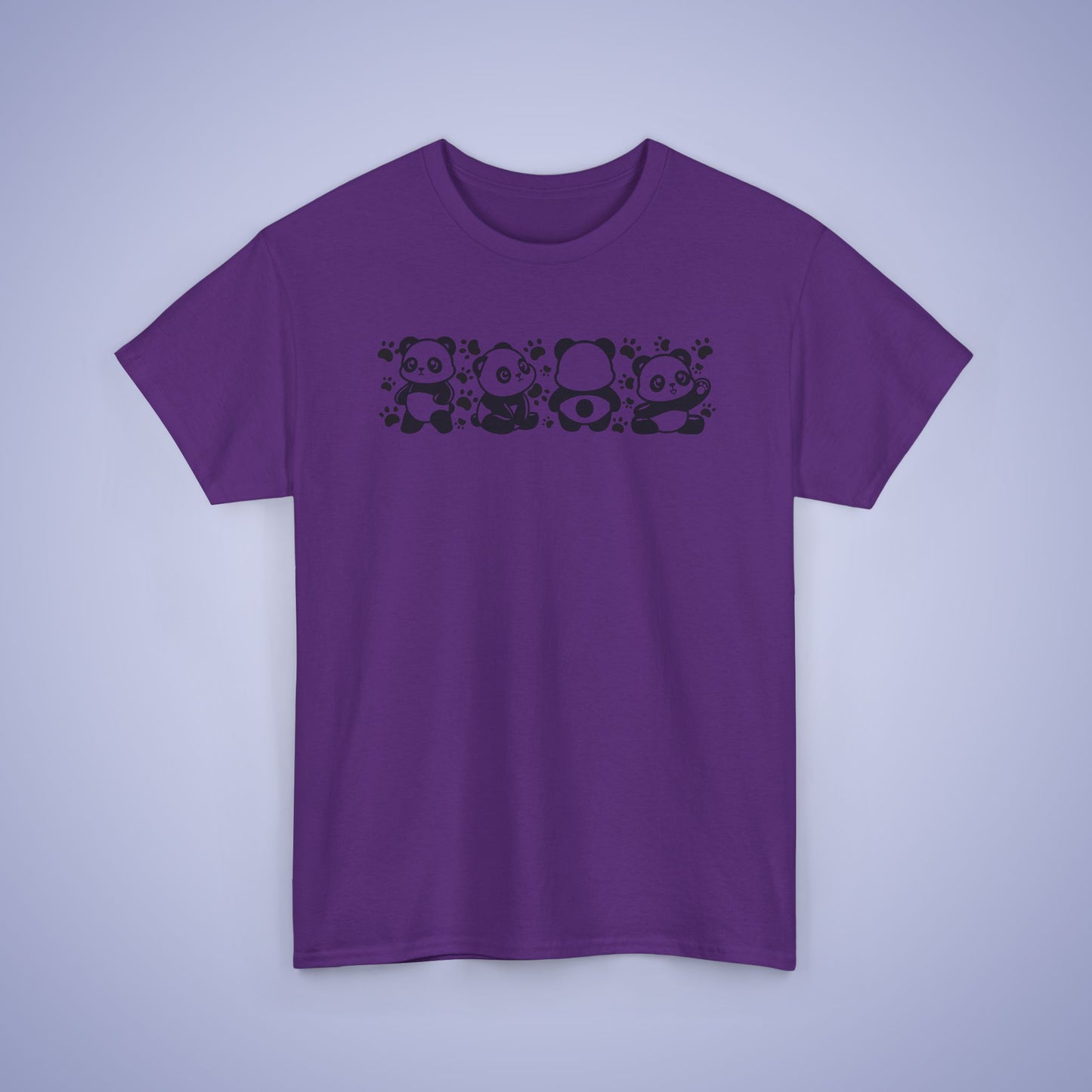 Panda's Paw Prints Two Tone Graphic Tee National Panda Day Unisex T Shirt