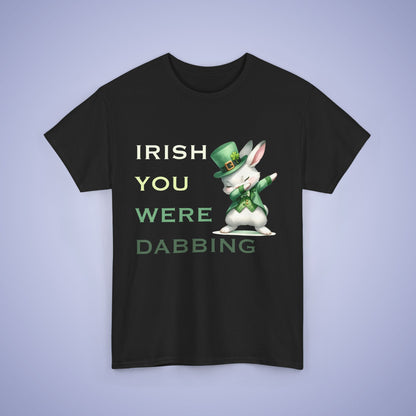 Irish You Were Dabbing Rabbit Unisex T-Shirt