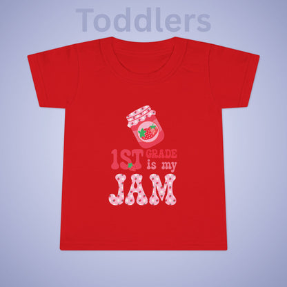 First Grade is my Jam Strawberry Kids Cotton T Shirt Back To School Toddler