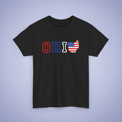 Ohio Map Text Art Proud American Unisex T Shirt