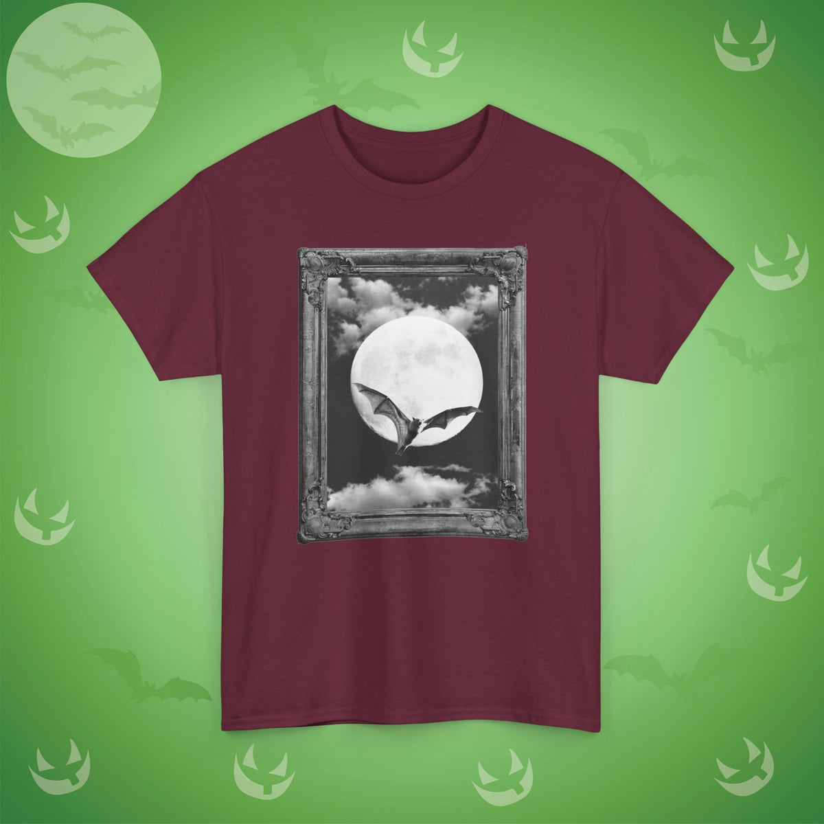 Bat Moon Spooky Halloween T-Shirt | Photographic Design