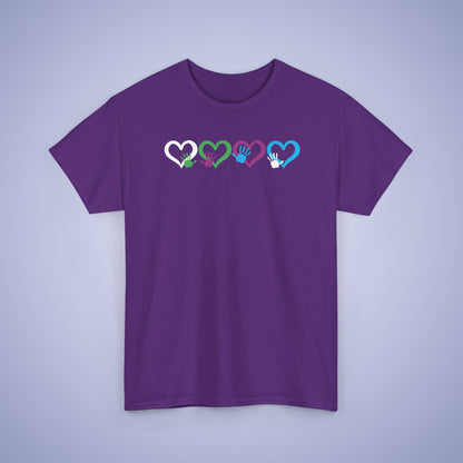 Hearts and Hands Orange Graphic Unity Day Teachers T Shirt Unisex