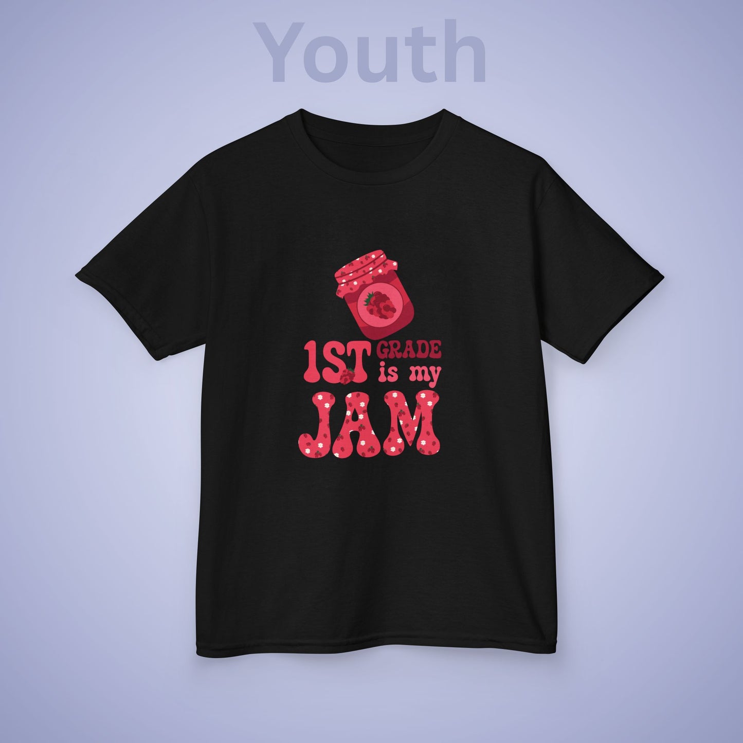 First Grade is my Jam Raspberry Kids Cotton T Shirt Back To School Youth