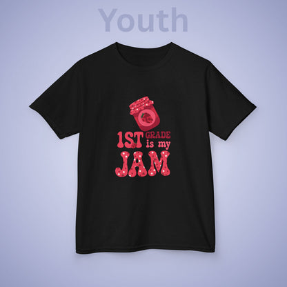 First Grade is my Jam Raspberry Kids Cotton T Shirt Back To School Youth