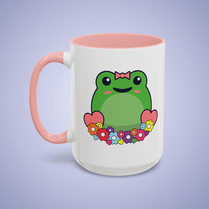 Flower Frog Lover Gift Coffee Mug Ceramic