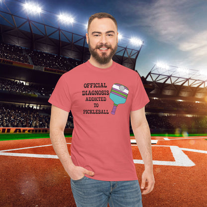 Official Diagnosis Addicted to Pickleball Tee Graphic Design Doctor Gift T Shirt