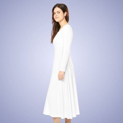 Women's Blank White Long Sleeve Dance Dress