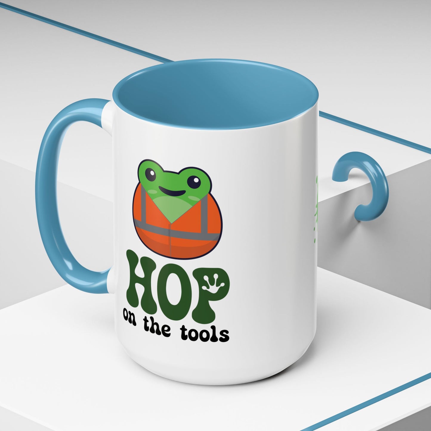 Hop On the Tools Labourer Frog Lover Gift Coffee Mug Ceramic