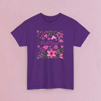 Fuck Cancer Pink Boho Floral Breast Cancer Awareness Unisex T Shirt