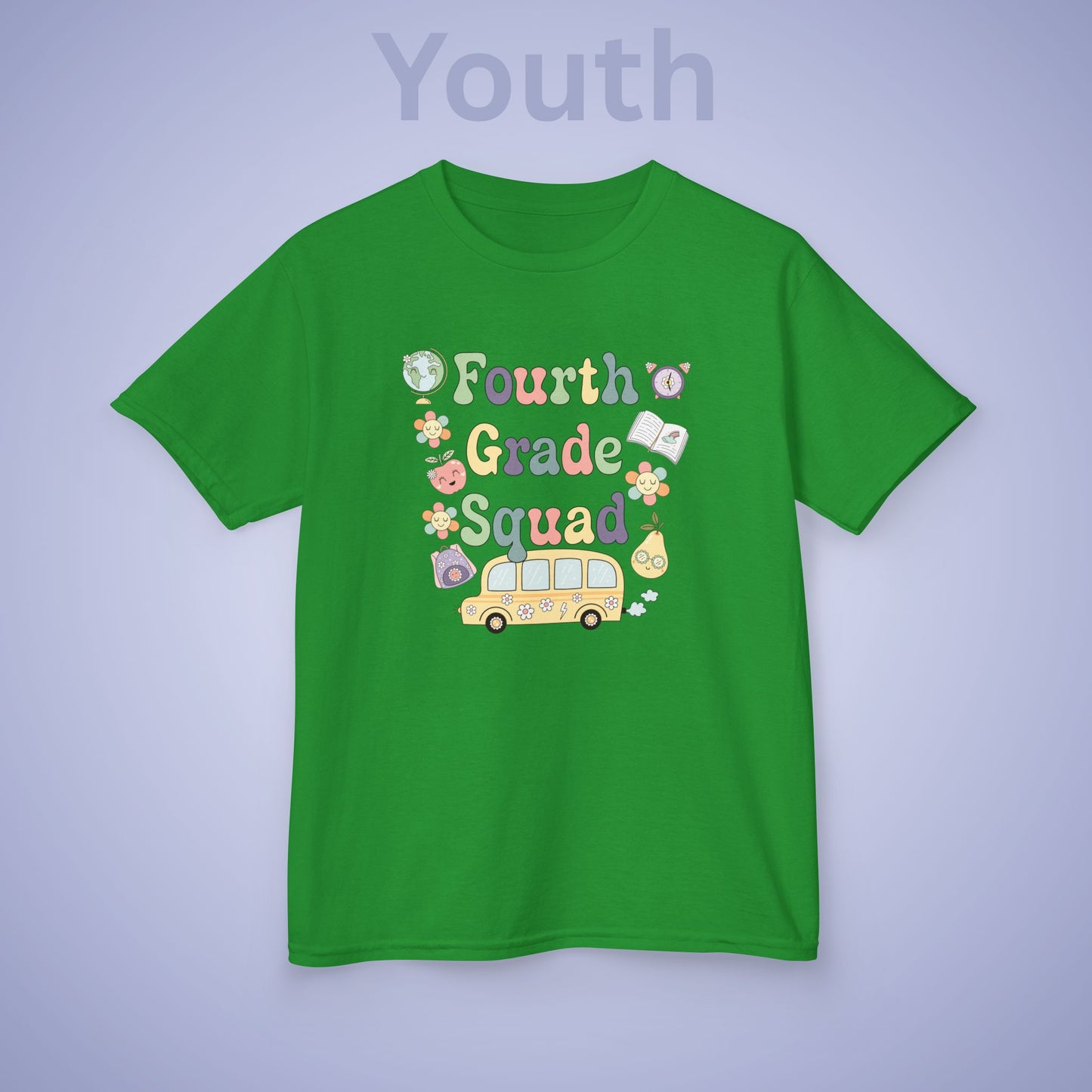 Fourth Grade Squad Retro Fun Kids Cotton T Shirt Back To School Youth