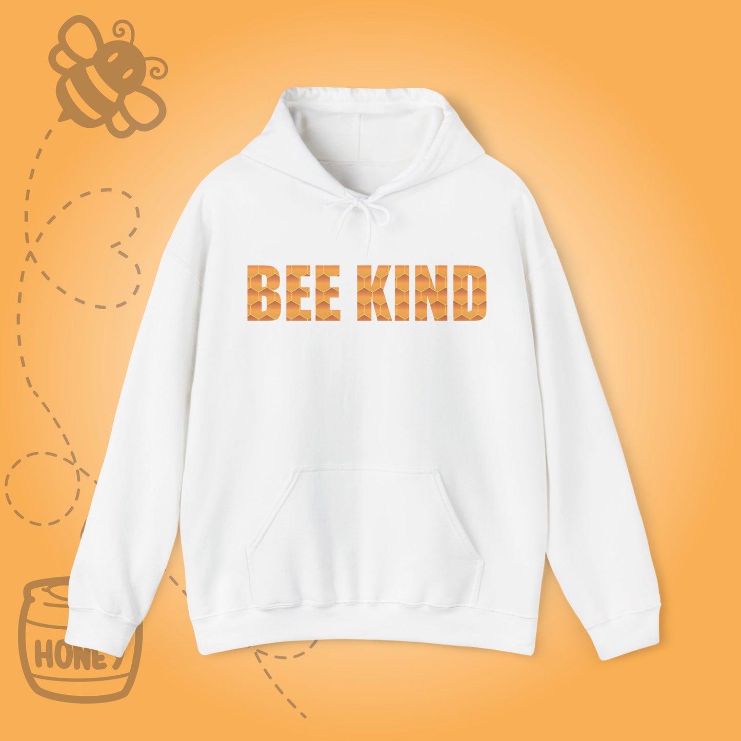 Bee Kind Sweet As Honey Honeycomb Word Art Design Hoodie Sweatshirt