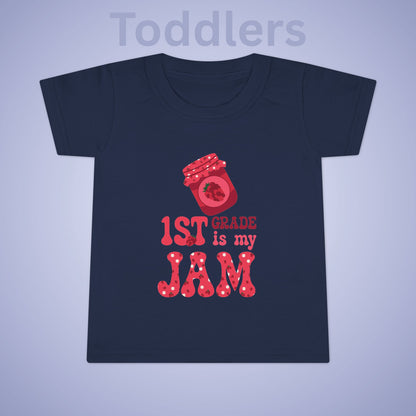 First Grade is my Jam Raspberry Kids Cotton T Shirt Back To School Toddler