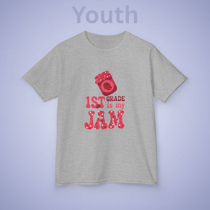 First Grade is my Jam Raspberry Kids Cotton T Shirt Back To School Youth
