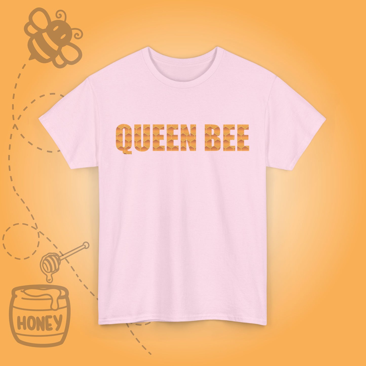 Queen Bee Sweet As Honey  Honeycomb Word Art Design Unisex Tshirt