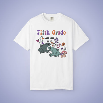 Fifth Grade Lets Hop To It Teacher T Shirt Frogs Comfort Colors Unisex Back to School